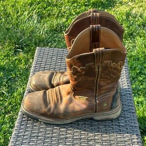 Dan Post Brown Cowboy Western Boots with Leather and Stitching
